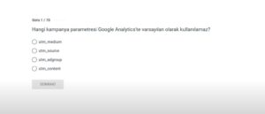 Google Analytics (Individual Qualification) Sertifikası Sınav Soruları ve Cevapları